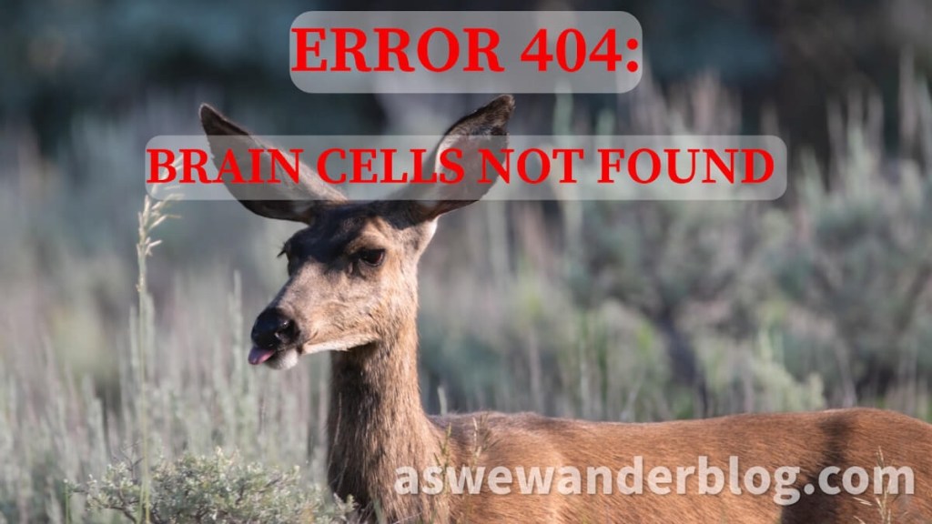 Meme of mule deer with tongue sticking out